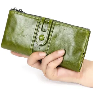 Оптовый Многослойный кожаный бумажник многофункциональный Длинный кошелек для монет Пользовательский логотип pu кожаный кошелек для женщин