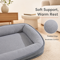 Coussin de lit pour animaux de compagnie, rectangulaire circulaire, épaissi, toutes saisons, OEM ODM, pour chat et chien, avec base antidérapante