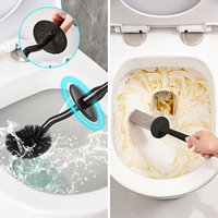 Ensemble de porte-brosse de toilette en plastique durable avec logo/couleur personnalisés, design élégant, vente chaude, outils de nettoyage ménager