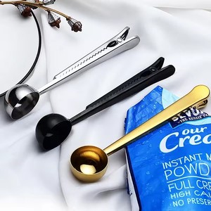 Cuchara de Café de Acero Inoxidable con Clip, Cuchara Multifuncional con Clip para Cerrar Bolsas de Granos de Café y Hojas de Té - Product Image 1