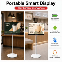 Écran intelligent sans fil pour café, magasin de thé au lait, écran de promotion mobile 27 pouces
