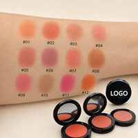 Palette de fard à joues en poudre naturelle à haute pigmentation, format voyage, rouge, couvrant, contour, maquillage, cosmétiques, vente en gros, fard à joues