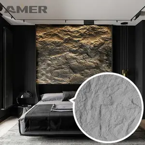 Amer 1200*600mm Factory Pu Mushroom Moulding Material Material Wall Outdoor Stone Marble Sheet Wall Panel