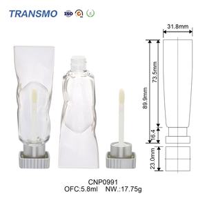 Tubes de gloss transparents recyclables, logo personnalisé, pinceau personnalisé, flacons de gloss personnalisés, tubes d'huile à lèvres en forme de glaçon de 4 ml - Product Image 4