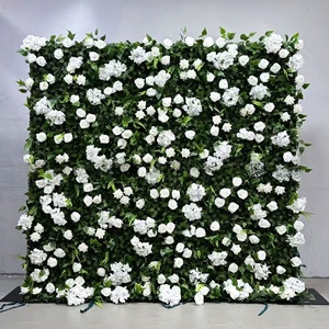 لوحة جدارية خضراء من الورد الأبيض الاصطناعي والهيدرانجيا، خلفية لحفلات الزفاف، ديكور للمناسبات، خلفية لالتقاط الصور سهلة التركيب - Product Image 2