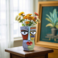 Pot de fleurs en résine de grande taille, de haute qualité, décoratif, avec finition émaillée, nouveau design créatif Picasso