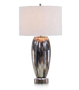 Modern USA and UK Design Shinny Grey Glass Table Lamp with Crystal Base - Product Image 6