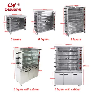 Chuangyu Fabriek Outlet 6 Lagen Multi Mand Commerciële Rotisserie Kippenmachine Oven Te Koop