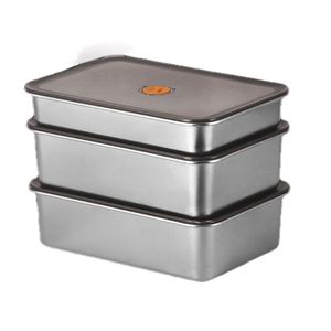 Large Capacity 304 Stainless Steel Crisper Modern Refrigerated Frozen Fresh Vacuum Sealed Storage <b>LUNCH</b> <b>Box</b> Kitchen - Product Image 3