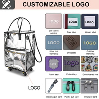 Sac de transport pliable OEM avec roulettes, imperméable, pour voyages, courses et rangement - Noir