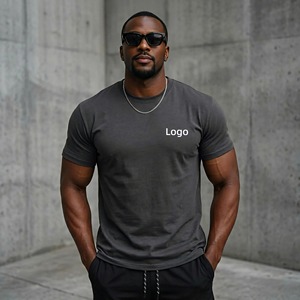 Wholesale Supplier Low MOQ Men's Anti-Shrink Stretchy Rhinestone Activewear Running Sport Short Sleeve Four-Way Stretch <b>Tshirt</b> - Product Image 1