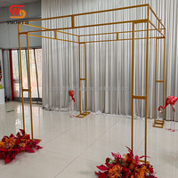 Arche de scène pour événements de mariage, décoration de scène, treillis, chuppah, support en métal doré
