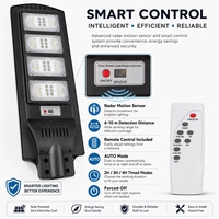 Potente Farola Solar de 400W IP65 ABS con 64 LED y Control Remoto para Camino de Entrada, Jardín, Carretera, Lámpara Exterior