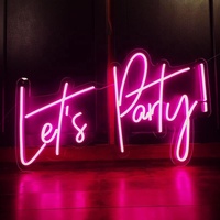 Enseigne néon LED personnalisée en lettres acryliques, Joyeux Anniversaire, Let's Party, Décoration murale pour mariage et fête