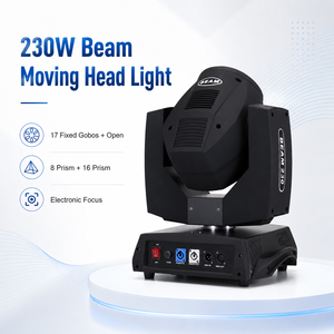 Projecteur Beam Moving Head 230W 7R 200W 5R DMX512 16CH avec Gobo, Prisme, Effet Frost et Roue de Couleurs 540 °   Microphone pour concerts, clubs, DJ, mariages, théâtres - Product Image 4