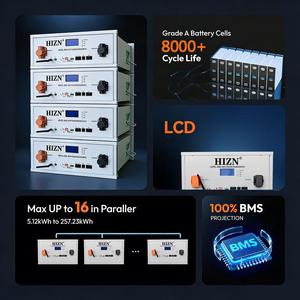 Baterai Penyimpanan Energi Rakit 48V 300Ah Long Life 8000 Siklus, Grade A LiFePO4 Cell Pack 14.3kWh dengan Smart BMS - Product Image 3