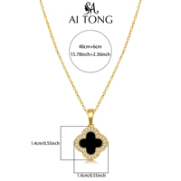 Colliers et Chaînes de Mode Ajustables en Plaqué Or 18 Carats, avec Pendentif Trèfle, Bijoux Amicaux Simples et de Luxe Léger pour Femmes