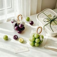Bougie parfumée écologique en forme de raisin réaliste, en cire de soja naturelle, pour la fête des mères, les anniversaires, les dîners, centre de table