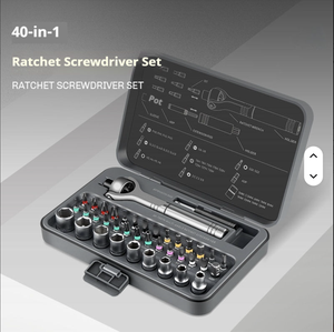 40-in-1 OEM Household Repair Multi-Function Aluminum Ratchet <b>Screwdriver</b> <b>Set</b> Cross-Head Flat-Head Sockets Hard Case HX-OT01361 4 - Product Image 3