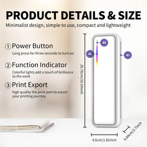 Imprimantes portables A4 sans fil 200 DPI Mini imprimante sans encre Android IOS Imprimante thermique BT4.0 pour outils Bureau École - Product Image 4