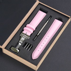Correa de Reloj de Cuero Genuino para Samsung Galaxy Watch <span class=keywords><strong>Pro</strong></span> Gear, Hebilla de Mariposa Plegable para Huawei <span class=keywords><strong>GT</strong></span>, <span class=keywords><strong>Amazfit</strong></span>, 18, 20 y 22mm - Product Image 5