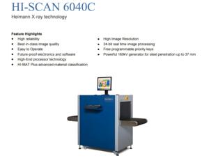 Smiths Detection HI-SCAN 6040C X-Ray System Parcel Baggage Scanner Máquina de verificação de segurança para hotéis e escolas