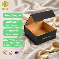 Meilleures boîtes d'emballage personnalisées de luxe en carton rigide magnétique, boîte cadeau en papier noir pour ensembles cadeaux