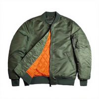 Blouson Bomber d'Hiver Gaufré pour Homme, Style Baseball, avec Fermeture Éclair, Teint Uni, Respirant, Coupe-Vent, en Tissu Peigné Écologique, Grande Taille, Vente en Gros