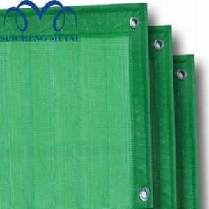 Filet de sécurité de chantier en HDPE tissé orange ombre, protection contre les débris d'échafaudage avec trous noirs - Product Image 2