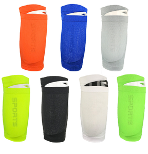 Chaussettes de protection de <span class=keywords><strong>tibia</strong></span> de football à compression avec poches en nylon, protection de base, vente chaude - Product Image 1