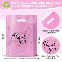Sacs en plastique de remerciement avec poignées-Sacs à provisions pour petites entreprises, boutique, vêtements, cadeaux, t-shirts, fête Goodie