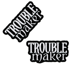 Parches bordados con letras Trouble Maker para planchar para sombreros, abrigo, nombre personalizado, logotipo de letras, parches bordados de prensa de calor - Product Image 1