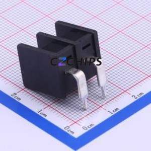 DBT30R-7.62-2P-BK-P Barrier Terminal Block Bent Lead Through Hole,P=7.62mm Connector Two Sides 7.62mm 1x2P Right Angle Pin - Product Image 2
