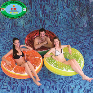 Juguetes Inflables de PVC para Fiestas de Verano en la <span class=keywords><strong>Piscina</strong></span>, Flotador de <span class=keywords><strong>Piscina</strong></span> con Forma de Fruta, Limón, Sandía, Rodaja de Naranja, Anillo de Natación, Tubo Interior - Product Image 2