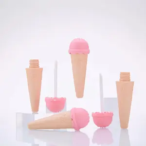 Offres Spéciales Prêt à expédier Vente chaude belle rose crème glacée popsicle tubes de brillant à lèvres mignon popsicle vide contenants de brillant à lèvres