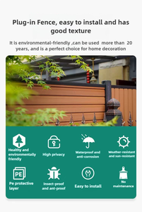 Clôture WPC en plastique co-extrudé PVC bois, moderne, pour <span class=keywords><strong>jardin</strong></span> extérieur, panneau <span class=keywords><strong>de</strong></span> clôture composite pour cour et maison - Product Image 5