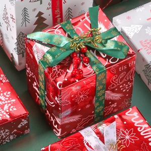 Custom Christmas Tree <b>Pattern</b> Double-Sided Metallized Recyclable Digital Printing Gift Wrapping <b>Paper</b> Roll for Gift Packaging - Product Image 3