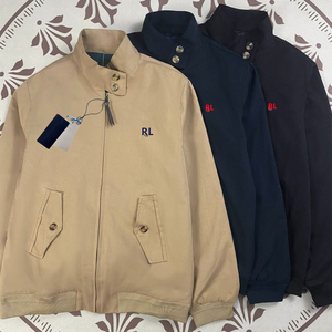 Giacca da Uomo in Cotone Stile Retrò con Colletto Rialzato, Ricamo Etichetta RL, Stile Old Money, Cappotto Casual Autunno Inverno # R L-2246 - Product Image 1