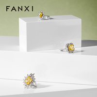 Présentoir carré blanc laqué pour bijoux, socle en bois pour collier, bague, boucles d'oreilles, accessoires de présentation minimalistes