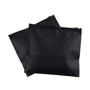 कपड़ों, मोजे, अंडरवियर पैकेज, कपड़े, ज़िप लॉक, परिधान पैकेजिंग बैग के लिए कस्टम सीपीई प्लास्टिक ब्लैक फ्रॉस्टेड मैट ज़िपर बैग