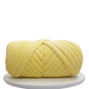 250g một quả bóng 2cm Polyester tay đan Crochet đầy Vegan sợi nhung Chunky Ống bện sợi - Product Image 2