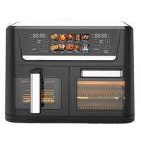 Four à friture numérique double 12L avec séparateur, 2 zones de cuisson indépendantes, panier compatible lave-vaisselle, 10 fonctions prédéfinies, usage hôtelier