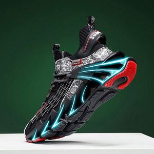 Chaussures de sport pour hommes Hot Red Blade Sporty Mesh, légères, durables, respirantes, semelle intermédiaire EVA antidérapante, fluorescentes la nuit - Product Image 4