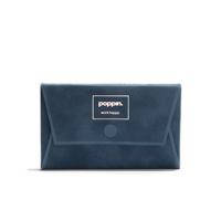 Pochette élégante en velours bleu marine pour mariage avec fermeture magnétique cachée pour cartes d'invitation, design personnalisé imprimé