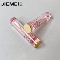 Flacon vide pour gloss à lèvres JIEMEI, 3,5 ml, 4,5 ml, transparent, noir, ambre, rose, PET, vente en gros, tube rond avec bouchon doré