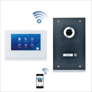 Nuevo <span class=keywords><strong>Kit</strong></span> de <span class=keywords><strong>Videoportero</strong></span> con Mensaje de Voz, 1080P FHD, 4 Cables, IP65, Timbre Inteligente con Llamada Interna para Apartamentos y Casas - Product Image 1