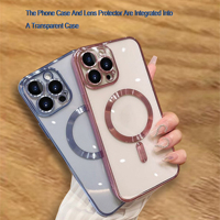 Casing Handphone Anti-Shock Magnetik Berlapis Elektroplating Aman untuk iPhone 17 16 15 14 Pro Max