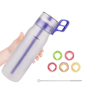 Botol Air plastik beraroma buah, botol Air aroma Logo kustom dengan sedotan dan Pods rasa untuk olahraga kebugaran