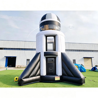 Attraction interactive gonflable commerciale : jeu de lancement de fusée spatiale pour enfants, idéal pour événements et divertissements en plein air