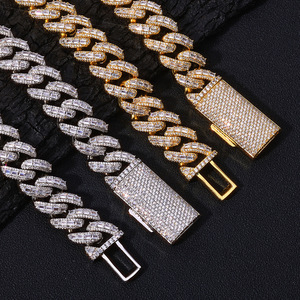 Chaîne cubaine lourde en moissanite VVS1, plaqué or 18 carats 5X, certifiée GRA, en argent 925, nouveau style, bijoux urbains d'élite pour hommes - Product Image 6
